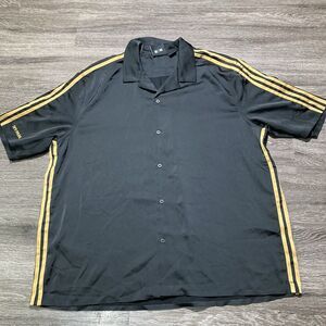 Adidas x Ivy Park Button Up Shirt Black Gold Mens Large Beyonce HG0686